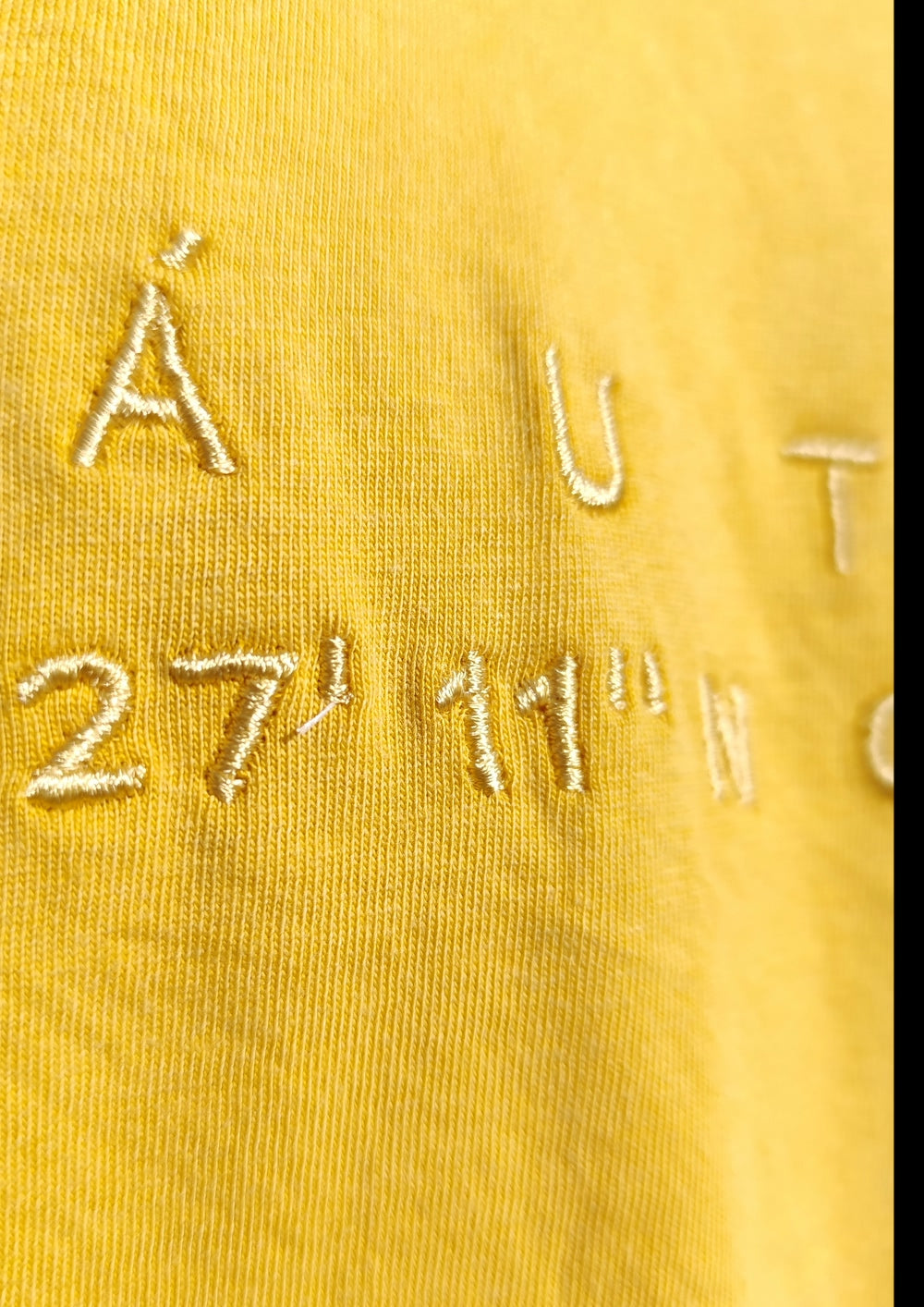 Camiseta Coordenadas Mostaza