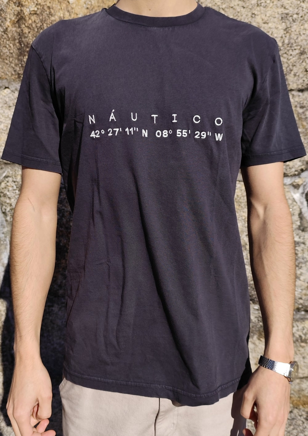 Camiseta Coordenadas Negra Vintage